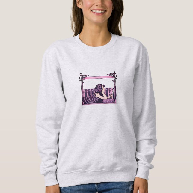 Camiseta Leitor vintage Art Nouveau (Frente)
