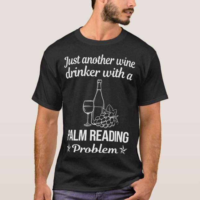Camiseta Leitora De Palmeira De Bebidas De Vinho (Frente)