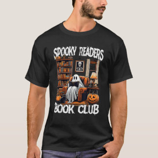 Camiseta Leitores Spooky Book Club Ghost Book Leitura Pumpk
