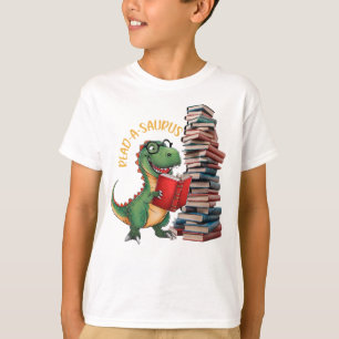 Camiseta Leitura-a-saurus Funny Dinosaur Lendo