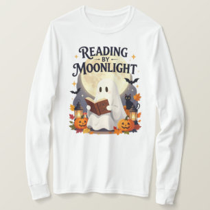 Camiseta Leitura ao Luar Fantasma Halloween