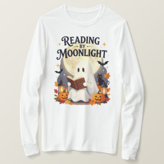 Camiseta Leitura ao Luar Fantasma Halloween
