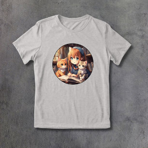 Camiseta Leitura Com Gatos Fresco De Gatinho Animado