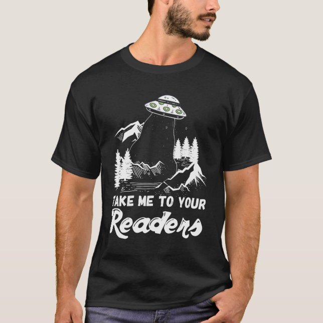 Camiseta Leitura de Alienígenas da Biblioteca de Professore (Frente)