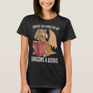 Camiseta Leitura De Animais Cute Facilmente Distraídos Pelo