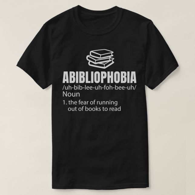 Camiseta Leitura de Bookworms de Definição de Abibliofobia  (Frente do Design)