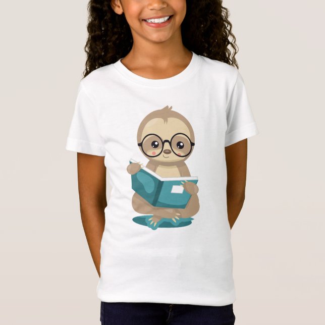 Camiseta Leitura de Leitura de Lama Bonita com Óculos (Frente)