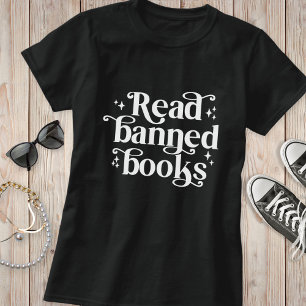 Camiseta Leitura de Livros Banidos Lendo Tipografia de Aman