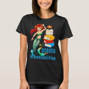 Camiseta Leitura De Livros De 2022 Oceanos De Sereia De Pos