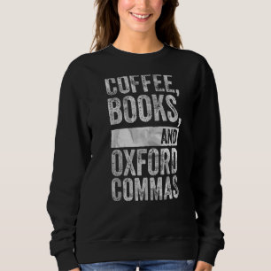 Camiseta Leitura De Livros De Café E Oxford Commas
