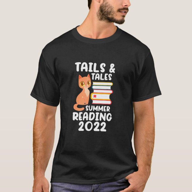 Camiseta Leitura de Livros de Gatos Tails & Tales Leitura d (Frente)