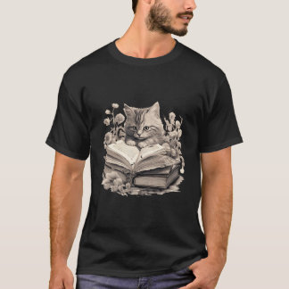 Camiseta Leitura de Livros em Gato Gato Grito Leitores Nerd