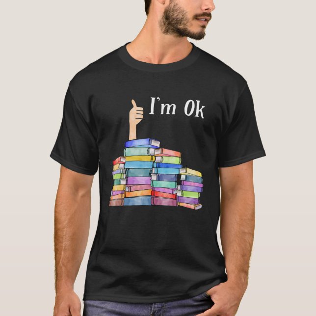 Camiseta Leitura de livros Eu estou bem. (Frente)