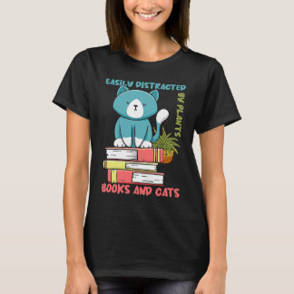 Camiseta Leitura de livros Facilmente distraído por plantas