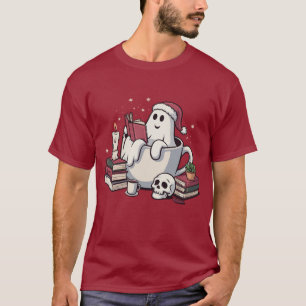 Camiseta Leitura de Livros Fantasmas Natal Professor Minhoc