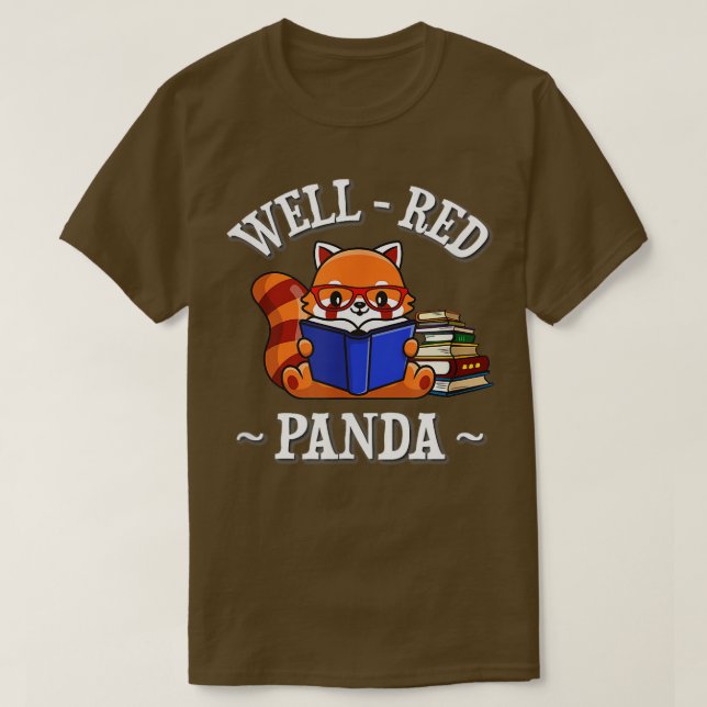 Camiseta Leitura de Panda Vermelho (Frente do Design)