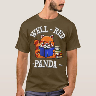 Camiseta Leitura de Panda Vermelho