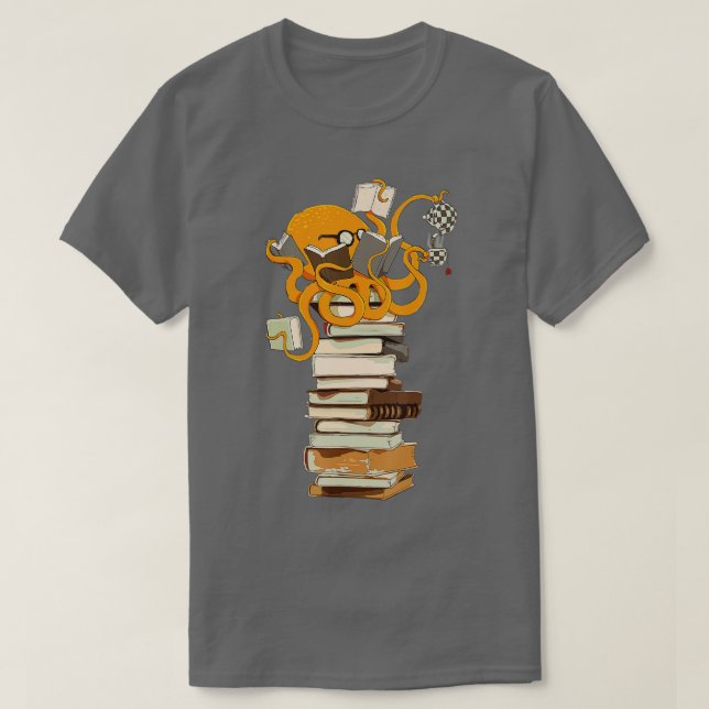 Camiseta Leitura de polvo, chá, café e presente de livros  (Frente do Design)
