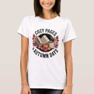 Camiseta Leitura de Tea Vintage e Livro de outono