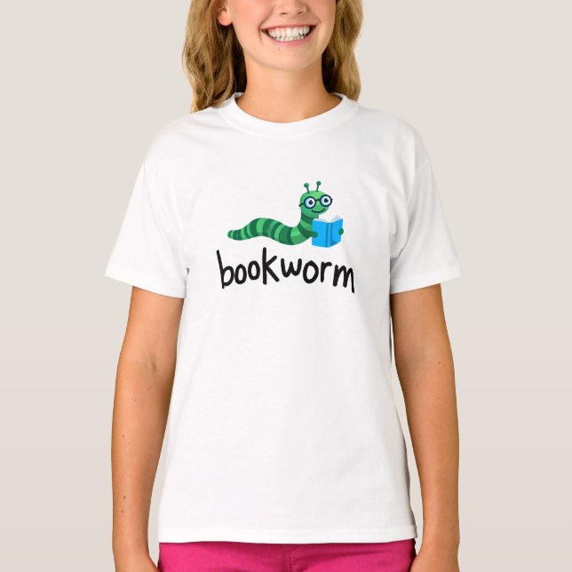 Camiseta Leitura do Bookworm Bonito Amigo com Livro (Frente)