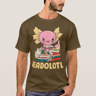 Camiseta Leitura do livro de verme branco do Axolotl engraç