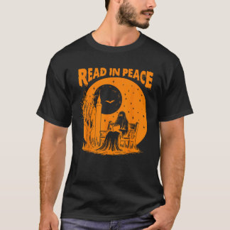 Camiseta Leitura Do Livro Do Fantasma Lendo Em Paz Professo