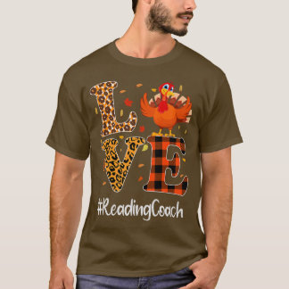 Camiseta Leitura do Treinador Amor Ação de Graças Leopard T