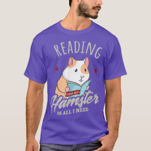 Camiseta Leitura e Hamster - Cute Dizendo Livro Hobby