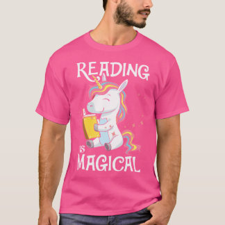 Camiseta Leitura É Unicórnio Amante Do Livro Mágico Inglês