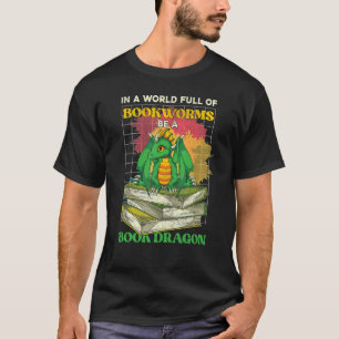 Camiseta Leitura Em Um Cheio Mundial De Dragões De Livros