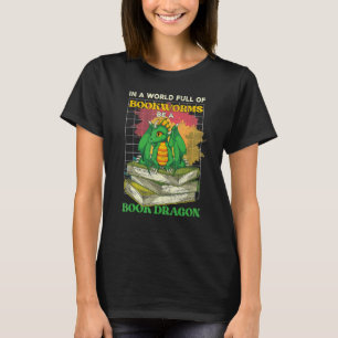 Camiseta Leitura Em Um Cheio Mundial De Dragões De Livros