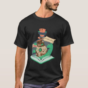 Camiseta Leitura Gráfica Coelho Magnético Steampunk Magica
