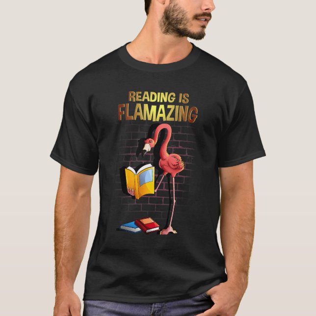 Camiseta Leitura legal é Flamingo Book Reader (Frente)