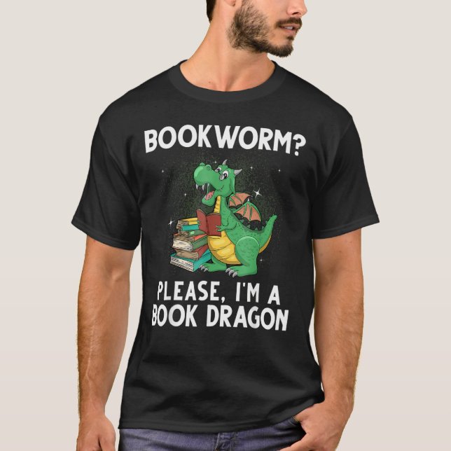 Camiseta Leitura legal Para Homens Livro Dragão Líder (Frente)