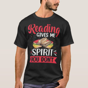 Camiseta Leitura Me Dá Espírito De Livros Divertidos Leitor
