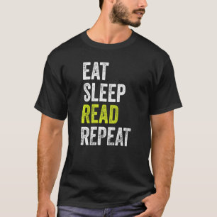 Camiseta Leitura Repetitiva de Leitura de Leitura de Sono