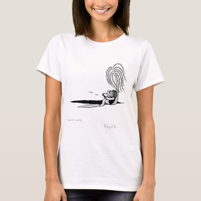 Camiseta Leitura sob o salgueiro weeping (Frente)