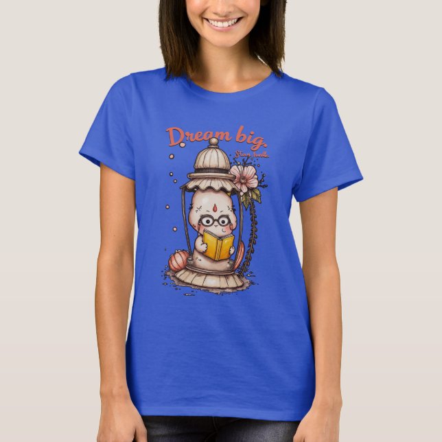 Camiseta Leitura Whimsical Buddha Lanterna Design (Frente)