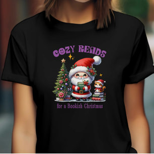 Camiseta Leituras de Natal Bookish, de papais noeis