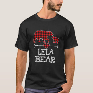 Camiseta Lela Bear, Xadrez Vermelha Buffalo Lela Bear Pajam