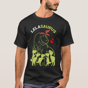 Camiseta Lelasaurus Lela 5 Crianças Dia de as mães Dinossau