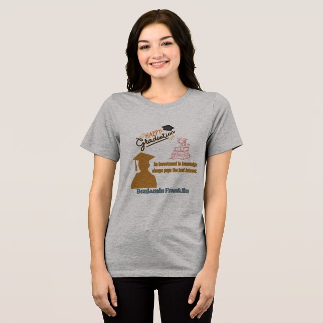Camiseta Lema Benjamin Franklin cinza atlético (Frente Completa)