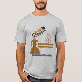 Camiseta Lema de Benjamin Franklin cinza