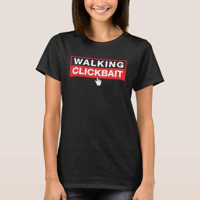 Camiseta Lema de Clipe Viral Meme Tendência Andando (Frente)