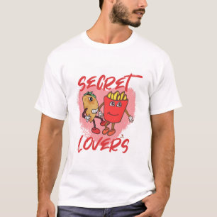 Camiseta Lema de desenho animado de tacos e batatas fritas