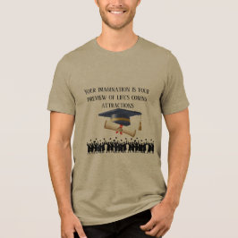 Camiseta lema de graduação de Einstein azeitona