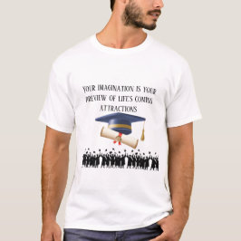 Camiseta lema de graduação de Einstein branco