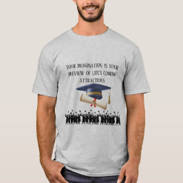 Camiseta lema de graduação de Einstein cinza