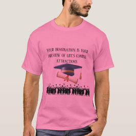 Camiseta lema de graduação de Einstein rosa