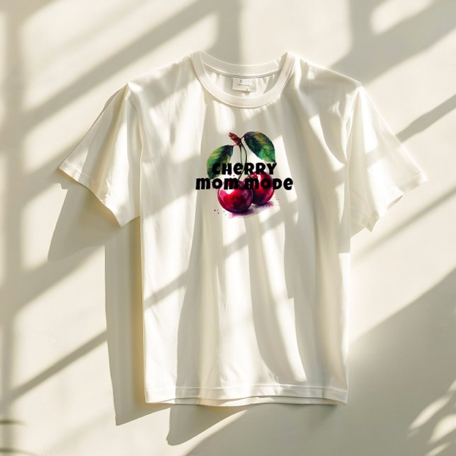 Camiseta Lema divertido com cereja para o dia das mães (Criador carregado)
